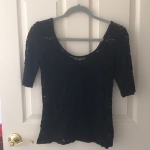 Mudd Black Velour Half Sleeve Top. Hardly worn, M.